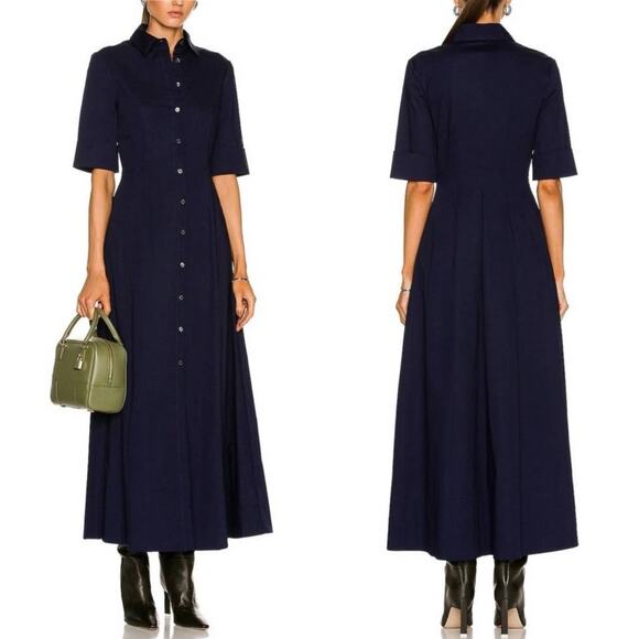 Staud Joan Maxi Dress in Navy 8 - Picture 6 of 8